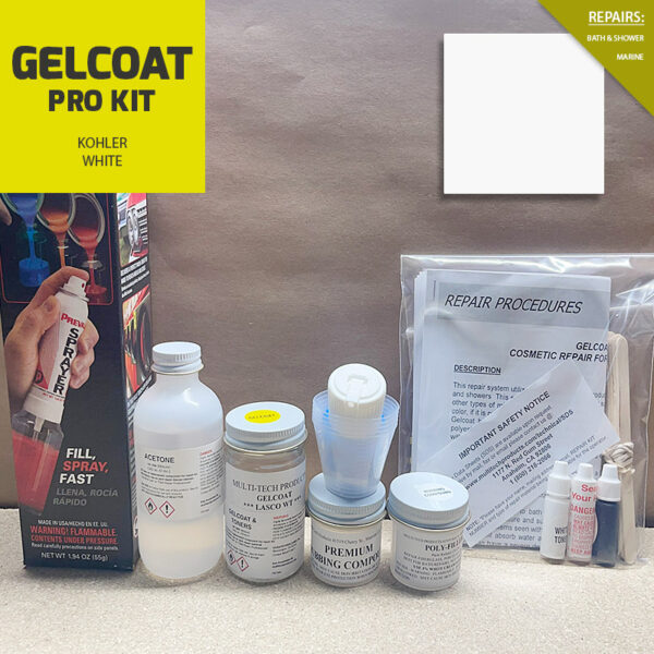 GELCOAT PRO KIT WITH PREVAL KOHLER WHITE