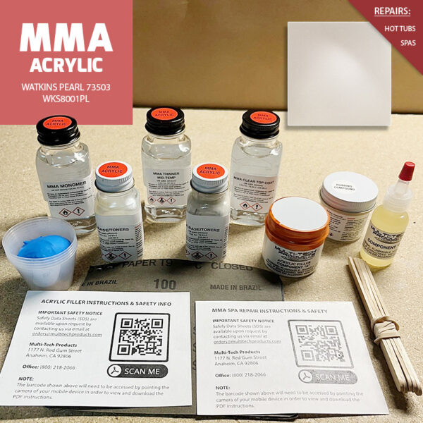 MMA ACRYLIC WATKINS REPAIR KIT PEARL 73503