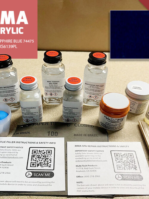 MMA ACRYLIC WATKINS REPAIR KIT SAPPHIRE BLUE 74475