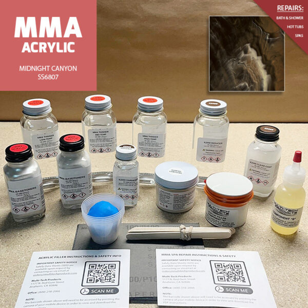 MMA ACRYLIC SINGLE REPAIR KIT SPA MIDNIGHT CANYON SERENITY SERIES