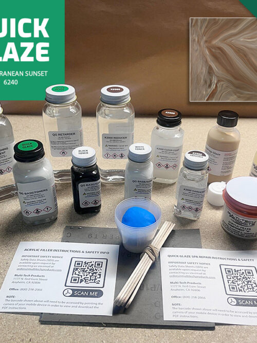QUICK GLAZE SINGLE REPAIR KIT SPA & HOT TUB MEDITERRANEAN SUNSET