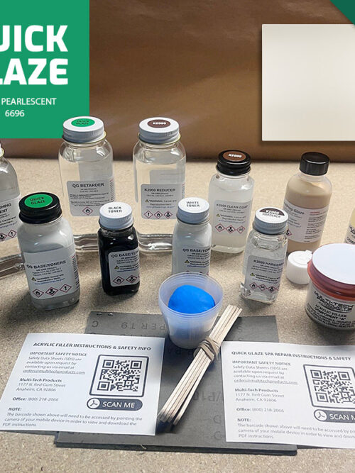 QUICK GLAZE SINGLE REPAIR KIT SPA & HOT TUB WHITE PEARLESCENT