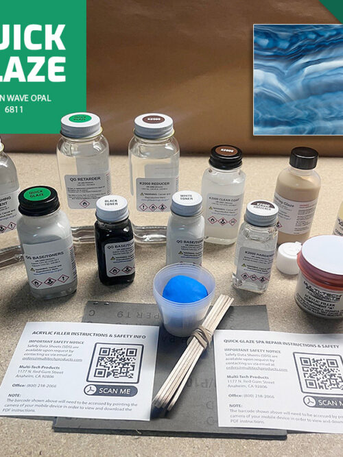 QUICK GLAZE SINGLE REPAIR KIT SPA & HOT TUB OCEAN WAVE OPAL
