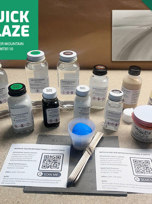 QUICK GLAZE SINGLE REPAIR KIT SPA & HOT TUB GLACIER MOUNTAIN MOUNTAIN SERIES