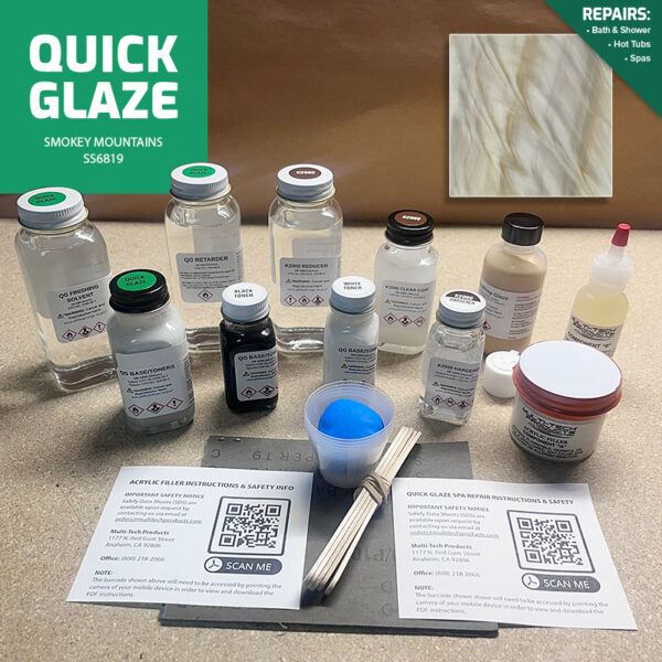 QUICK GLAZE SINGLE REPAIR KIT SPA & HOT TUB SMOKEY MOUNTAINS SERENITY SERIES