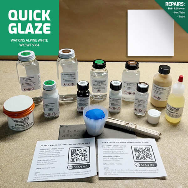 QUICK GLAZE ACRYLIC WATKINS REPAIR KIT ALPINE WHITE 7****