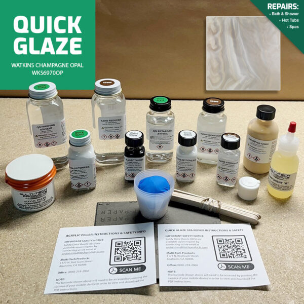 QUICK GLAZE ACRYLIC WATKINS REPAIR KIT CHAMPAGNE OPAL 73510